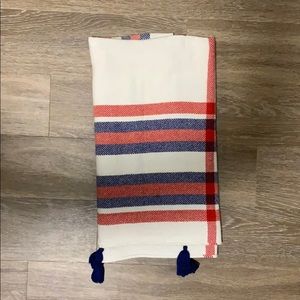 JCrew red, white and blue tassel scarf